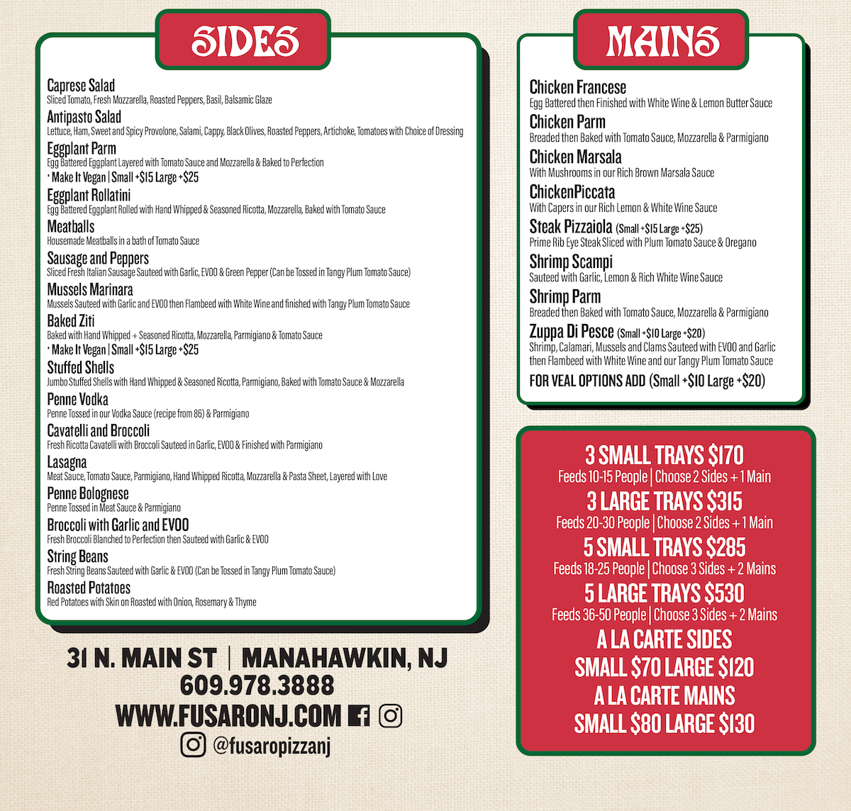 Local Catering Menu