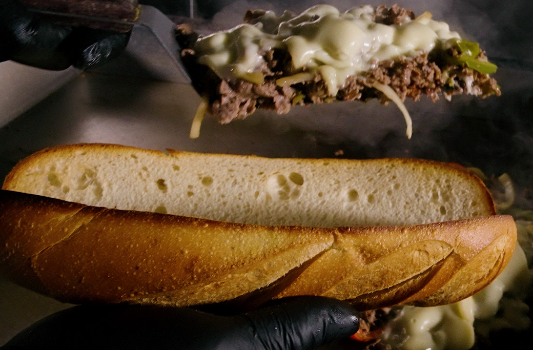 South Jersey-style Italian sub roll used for cheesesteaks at Fusaro’s Pizza & Pasta